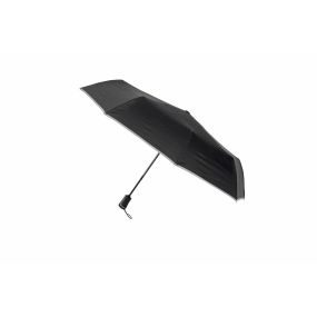 SCHWARZWOLF CRUX - skládací deštník s reflexním páskem a karabinou černá