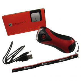 SCHWARZWOLF LAKAS dynamo svítilna s USB nabíječkou červená černá